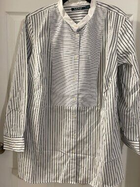Lauren Ralph Lauren Bib Front Button Up Shirt